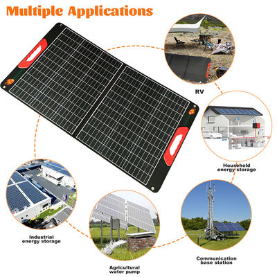 ভালো দাম 120W ক্যাম্পিং পোর্টেবল ভাঁজ সৌর প্যানেল হালকা 12 ভোল্ট ভাঁজ সৌর প্যানেল অনলাইন
