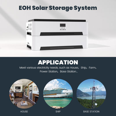 Home LiFePO4 ব্যাটারি সোলার এনার্জি স্টোরেজ সিস্টেম 10KW বিশুদ্ধ সাইন ওয়েভ ইনভার্টার সহ