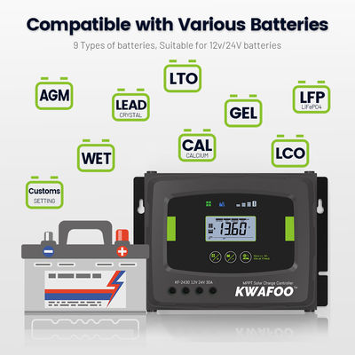 6 স্টেজ চার্জিং mppt 30a সৌর চার্জ নিয়ামক