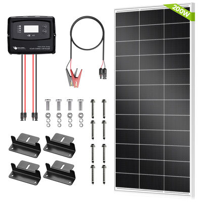 ভালো দাম 200W আরভি সোলার প্যানেল কিট বহনযোগ্য অফ গ্রিড আরভি ক্যাম্পার সৌর সিস্টেম মোবাইল হোম এবং আউটডোর অ্যাডভেঞ্চারের জন্য অনলাইন