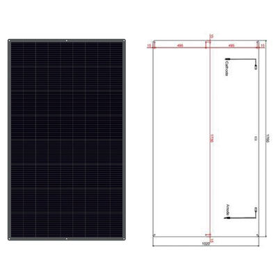 ইটিএফই লেপ সহ 12V 100W অতি পাতলা সেমি নমনীয় একক স্ফটিক সৌর প্যানেল